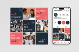 Instagram-Layouts für Lernprojekt für ukrainische Kinder und Jugendliche