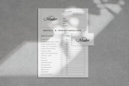 Bestelllisten und Printmaterial für österreichisches Weingut