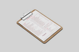 Speisekarten-Design für Restaurant in Schwabing