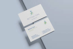 Visitenkartendesign für Legasthenietherapie Tjan im einheitlichen Branding-Look
